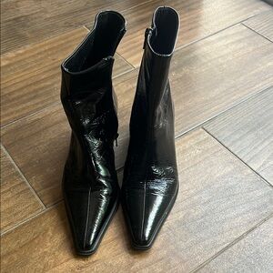 Vagabond Shiny Black Ankle Booties
